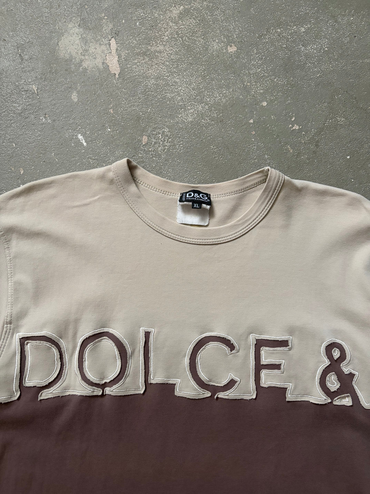Vintage D&G Dolce & Gabbana Two Tone Logo T-Shirt (L)