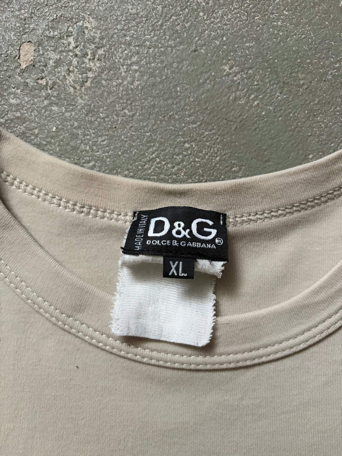 Vintage D&G Dolce & Gabbana Two Tone Logo T-Shirt (L)