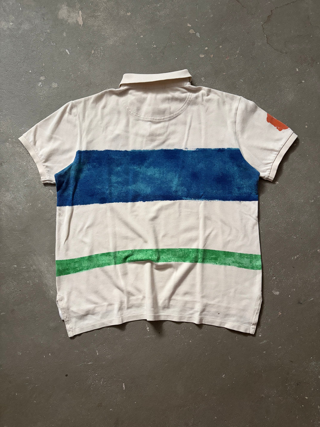 Vintage Polo Ralph Lauren Paint Splatter/Graphic Big Pony Poloshirt (L)