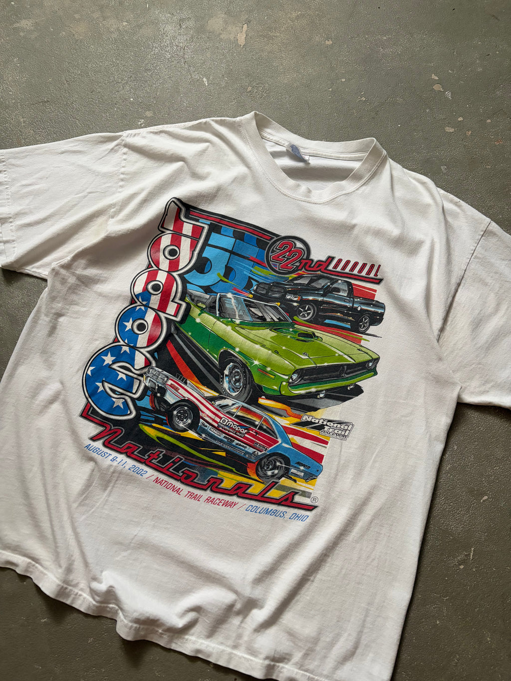 Vintage 2002 Mopar Nationals Car Racing T-Shirt (XL)